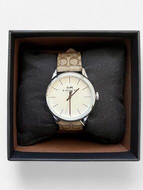 Brown Calfskin Coach Watch